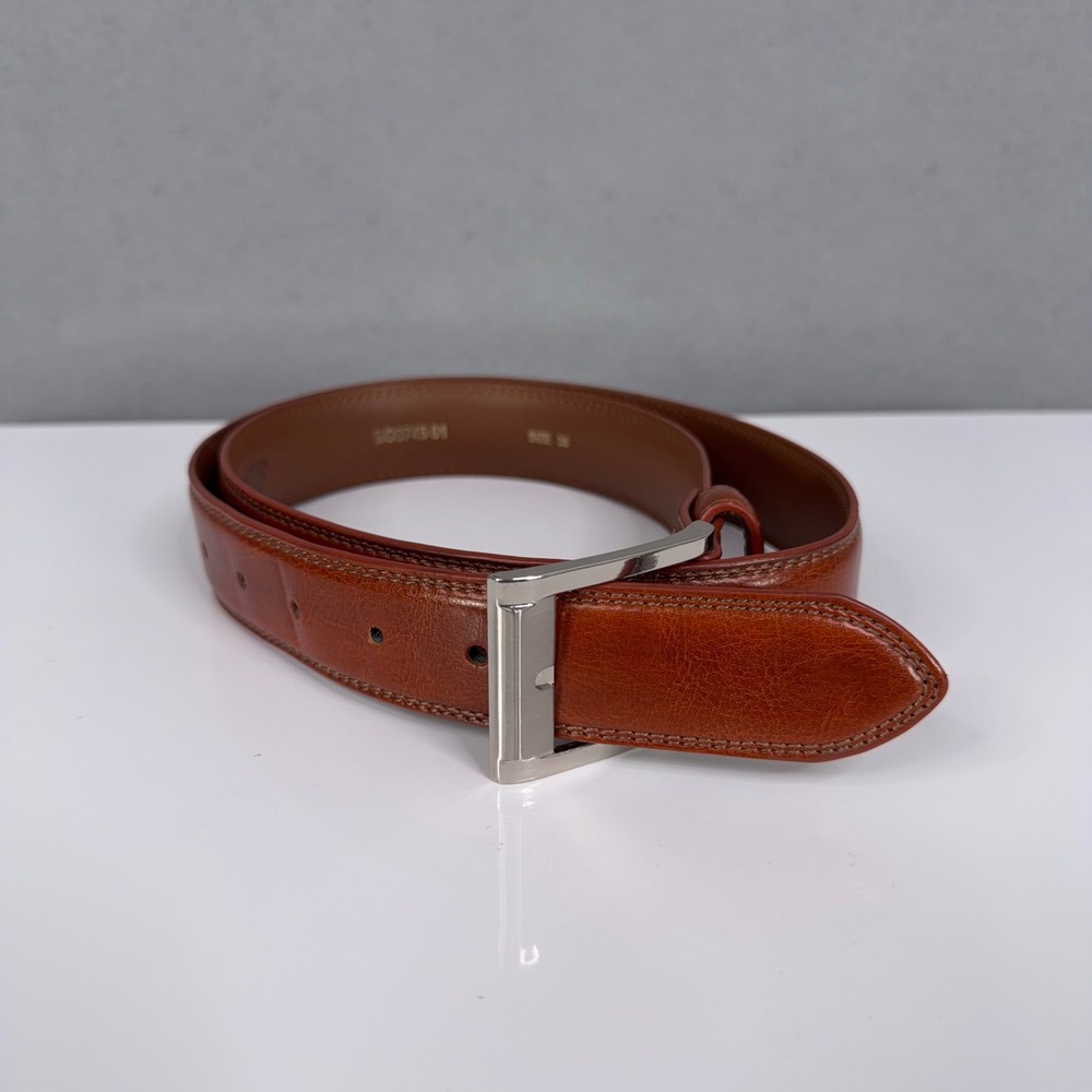 Bosca Leather Belt Mens 36 Brown Classic Dress Professional
